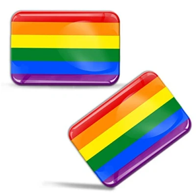 Afbeelding van Biomar Labs® 2 x stickers 3D gel siliconen LGBT Pride Regenboog vlag regenboogkleuren Lesbian Gay Auto Motorfiets Fiets Venster Deur PC Mobiele Telefoon Tablet Laptop F 65