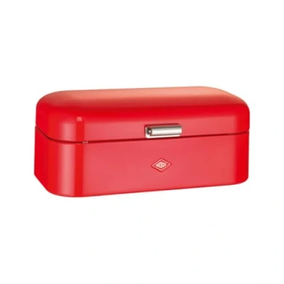 Afbeelding van Wesco Grandy broodtrommel in de kleur rood, gepoedercoat plaatstaal, ventilatiegaten en stevige handgreep