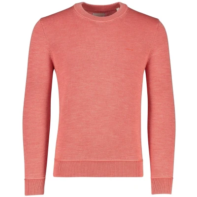 Afbeelding van Gant trui heren ronde hals katoen rood effen 4XL Big &amp; Tall Plus Size