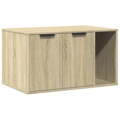 Afbeelding van Kattenbakkast 80x50x45 cm bewerkt hout sonoma eikenkleurig