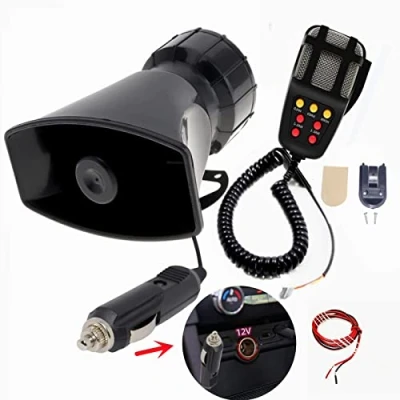 Afbeelding van YIYIDA Auto Hoorn Installeren van een Eenvoudige Aansluiting Sigarettenaansteker 130db Alarmhoorn Emergency Sound Versterker Sirene met Mic PA Speaker Systeem Politie 7 Tone