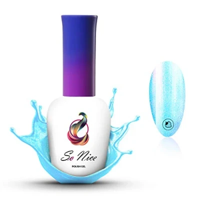 Afbeelding van So Nice Gellak UV LED, Sparkly Dust, Glanzend Blauw, 8 ml