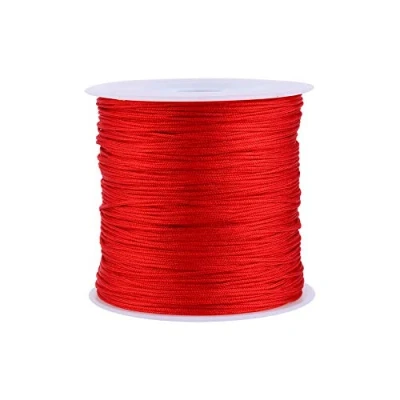 Afbeelding van Chinese Knoop Koord 100M x 0.8mm Nylon Rode Rattail Macrame Shamballa Draad String Sieraden Maken Gereedschap (2.4x2.4x2in)