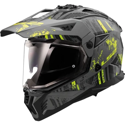 Afbeelding van LS2 Helm Pioneer II Crazy MX702 mat zwart / fluorgeel maat XXL