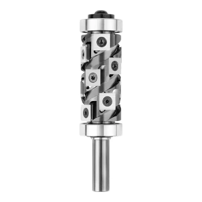 Afbeelding van SpeTool Op&amp;Neer Compressie Afschuiningsfrees 12mm Schacht Hardmetalen Spiraalfrees Kopieerfrees voor Bovenfrees 32mm Snijdiameter Dubbele Boven en Onderkogellagers Diverse Inzetstukken Houtbewerking
