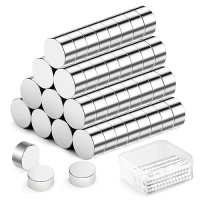 Afbeelding van Oderra 60 stuks mini magneten, rond, klein, 6 x 3 mm, neodymium, koelkastmagneten om te knutselen, sterke grip voor whiteboard, prikbord, magneetbord, deur, kaart, scherm