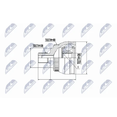 Afbeelding van Homokineet reparatie set, aandrijfas NTY NPZ VW 029
