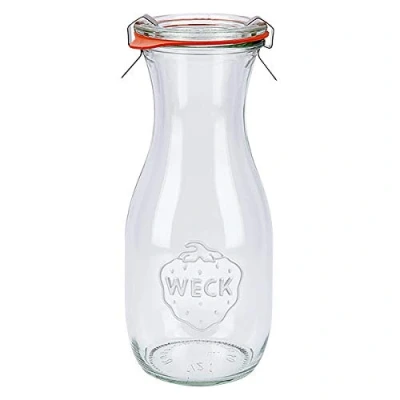 Afbeelding van Weck 6 x sapfles 530 ml met rubberen ring en 2 klemmen