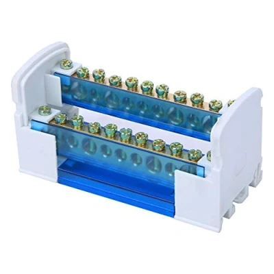 Afbeelding van Klemmen verdeelkast, 500 V 125 A klemblok aansluitkast DIN rail 2 traps, eenfasig met transparante stofafdekking 211