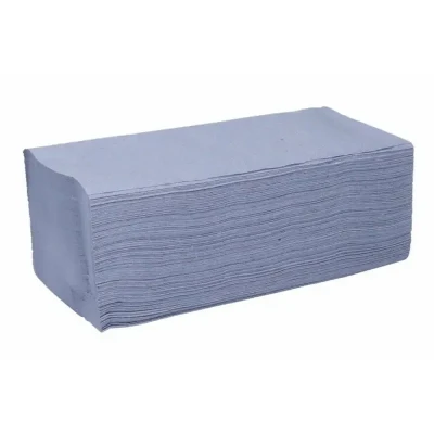 Afbeelding van Papier &amp; Poetsdoeken CMT Handdoekjes V vouw Gerecycled 1 laags Blauw 25x23cm