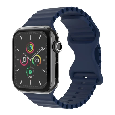 Afbeelding van imoshion Athletic siliconen bandje Geschikt voor Apple Watch 1, 2, 3, 4, 5, 6, 7, 8, 9, 10 (42 mm), SE 38/40/41 mm Donkerblauw One Size