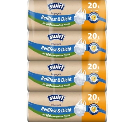 Afbeelding van Swirl Scheurvast &amp; dichte draaggreep vuilniszakken, multipack 4 x 20 l/20 zakken