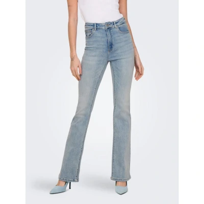 Afbeelding van ONLY Onlmila Flared Jeans, Dames, Maat: 25x32, Light blue denim