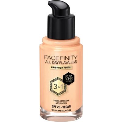 Afbeelding van 2x Max Factor Facefinity All Day Flawless Foundation W33 Crystal Beige 34 ml