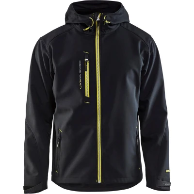 Afbeelding van Blåkläder 4949 Softshell Jack Zwart/High Vis Geel XXL