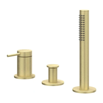 Afbeelding van IVY Bond badrandcombinatie 3 gats Geborsteld Mat Goud PVD