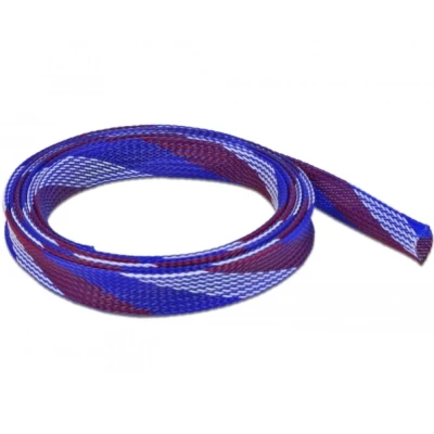 Afbeelding van Delock Gevlochten kous Rekbaar 2 m x 19 mm Blauw Rood Wit
