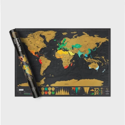 Afbeelding van Scratch Map Deluxe Editie Kraswereldkaart van Luckies