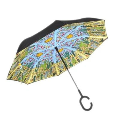 Afbeelding van Goebel James Rizzi Upside Down Paraplu Desert Life Pop Art 80cm