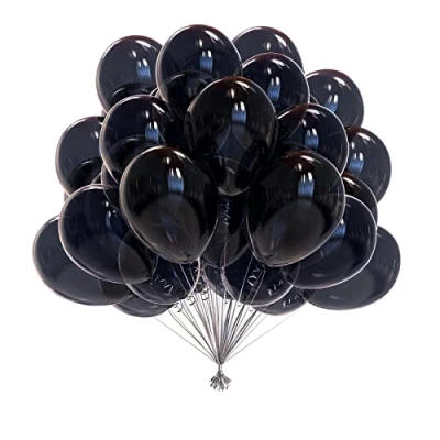Afbeelding van zwarte ballonnen, 50 stuks, 25 cm, verjaardag, ballonnen voor verjaardagsdecoratie, bruiloftsdecoratie, Halloween decoraties