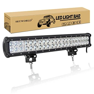 Afbeelding van SKYWORLD ledlichtbalk, 51 cm, 126 W, gecombineerde lichtstraal van spot en breedstraler, ledbalk, offroadlampen, rijverlichting, mistlicht, bootverlichting