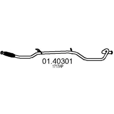 Afbeelding van MTS 01.40301 Uitlaatpijp 2710mm voor middendemper PEUGEOT: 206 SW (2E/K) 1.6 HDi 110 2004