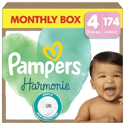 Afbeelding van Pampers Harmonie Maat 4 Maandbox 174 stuks 9/14 KG