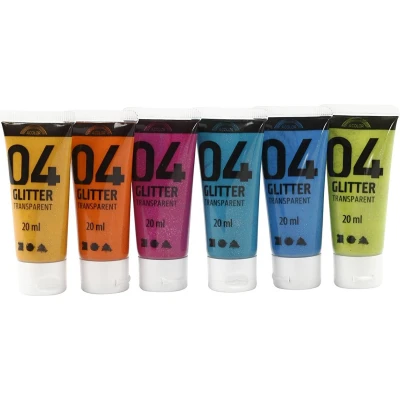 Afbeelding van Creativ Company Kinder Acrylverf Glitter Kleur, 6x20ml