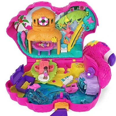 Afbeelding van Mattel 16 delig Polly Pocket Flamingo Party