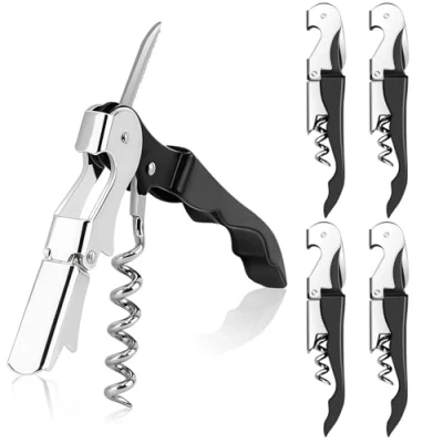Afbeelding van Coosion Ober kurkentrekker, wijnopener met foliesnijder, kelnervriend, professionele wijnsleutel voor servers, flesopener, bieropener, wijnaccessoire (5 stuks)