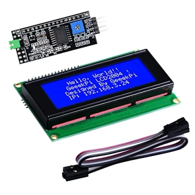 Afbeelding van GeeekPi IIC/I2C 2004 20x4 karakter LCD Module Display Blue Backlight, Ondersteuning I2C Protocol, Shield voor Arduino UNO Raspberry Pi