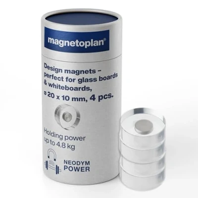 Afbeelding van Magnetoplan Magneet Acryl (Ø) 20 mm Transparant 4 stuk(s) 1681020