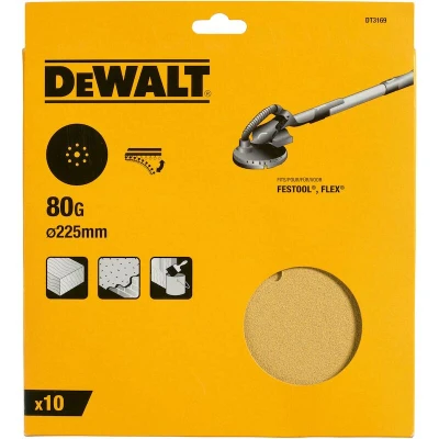 Afbeelding van DeWalt Accessoires Schuurschijf, Ø225mm, Festool, Flex 9 perf., K80 (10x) DT3169 QZ