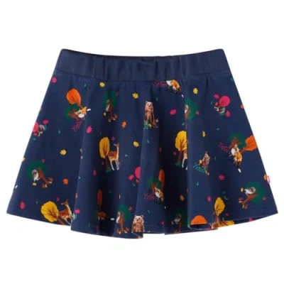 Afbeelding van Kinderrokje dierenprint 104 marineblauw