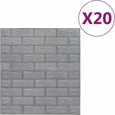 Afbeelding van vidaXL 3D behang zelfklevend 20 st bakstenen antracietkleurig