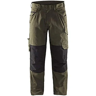 Afbeelding van Blaklader Service werkbroek met stretch zonder spijkerzakken 1495 1330 Groen/Zwart C156