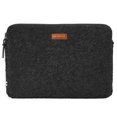 Afbeelding van Selencia Teddy Laptop Hoes Laptopsleeve 14 Inch / 14.2 13 13.6 13.3 Black Zwart