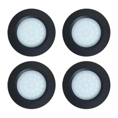 Afbeelding van MARVIX 4 x LED 12 V Spot Lights Touch Controlled AAN/UIT Schakelaar Dimbare Caravan Camper Boot Zwart Downlights Warm Wit 3000k