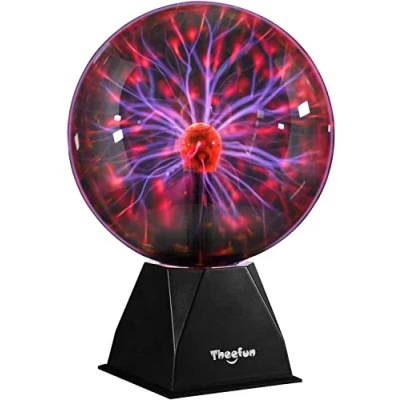 Afbeelding van Theefun 20 cm magische plasmabal, lichtbal, elektrostatische bal, aanraakgevoelige flitsbal, knipperend educatief speelgoed, fysica, flitslicht, plasmallamp, sfeerlichteffecten, rood