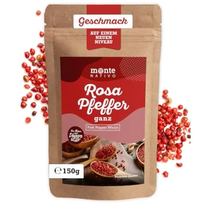 Afbeelding van Roze Peperkorrels Monte Nativo (150g) Peper in hele vorm ideaal om mee te koken Natuurlijk en Zuiver Pepermaïs Gedroogde Specerijen
