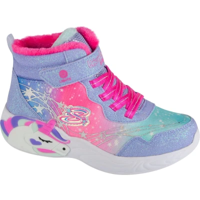 Afbeelding van Skechers Light UP Unicorn Dreams Sneakers hoog voor kinderen, Maat: 31, Lavender sparkle/hot pink Textiel/ synthetisch