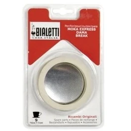 Afbeelding van Bialetti Afdichting voor espresso koker 9 kopjes 3 x afdichtingen zeef