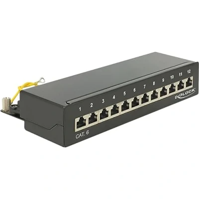 Afbeelding van DeLock Patch Panel 12 Port Cat. 6 Black