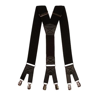 Afbeelding van Olata Heren 6 Clips Heavy Duty Extra Brede Y Vorm Bretels 5 cm. Zwart