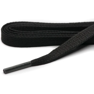 Afbeelding van Cordial schoenveters Zwart wax Plat veterlengte 120 cm 7 mm breed 6 8 gaatjes