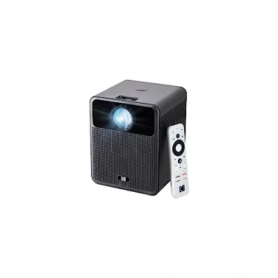 Afbeelding van KODAK FLIK HD10 Smart Projector Android TV 1080P FHD videoprojectiesysteem met Google Assistant, Wi Fi, Bluetooth 5.0, HDMI, USB, Aux en ingebouwde dubbele 5W luidsprekers iOS