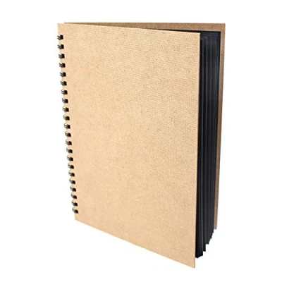 Afbeelding van Artway Enviro Spiraalgebonden zwarte kaart A4 schetsboek. 30 pagina&#039;s/60 zijden van zwaargewicht gerecycled 270 g/m² zwart papier/kaart