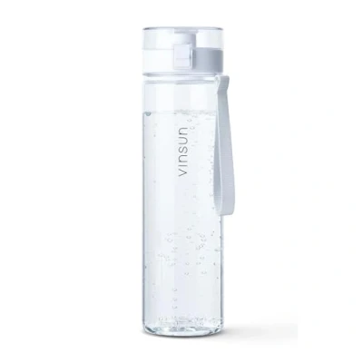 Afbeelding van VINSUN Drinkfles 1L Transparent Lekvrij, Koolzuurhoudend, BPA Vrij, Tritan, Bediening met één Hand Lichtgewicht Waterfles voor Sport, School, Universiteit, Fiets