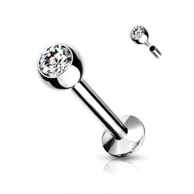 Afbeelding van Piercing wit steentje klein 1.2x12
