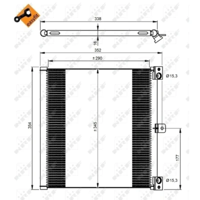 Afbeelding van Condensor, airconditioning NRF 350203
